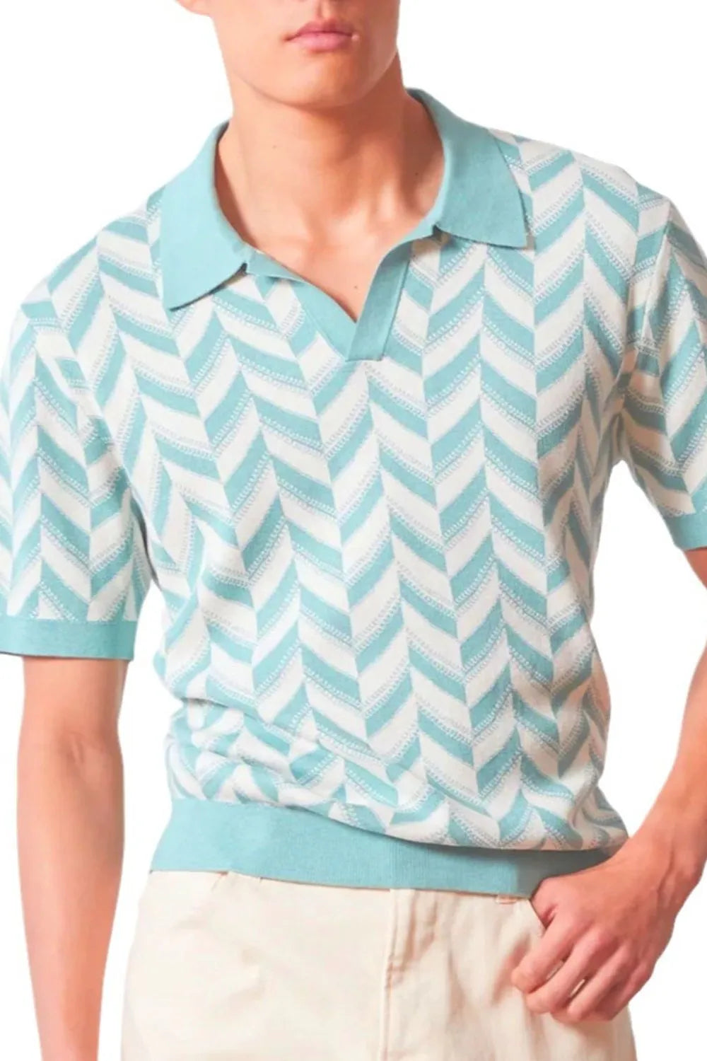 Men's Contrast Short Sleeve Polo.