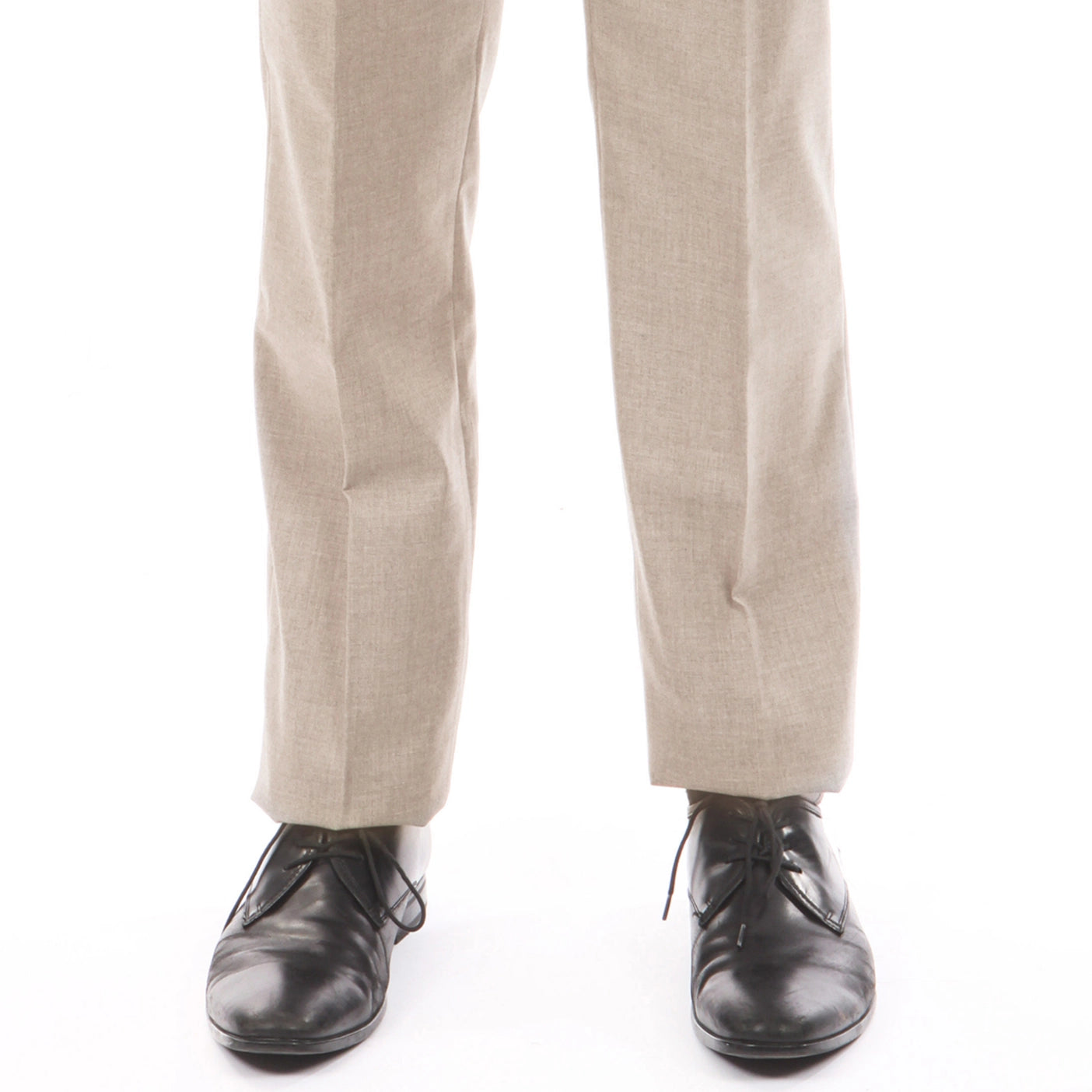 Tan Dress Pants Slim Fit Hemmed Bottom - Suitable Collection