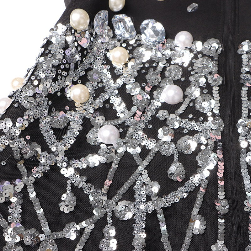Sequin Embellished Suit Dress.