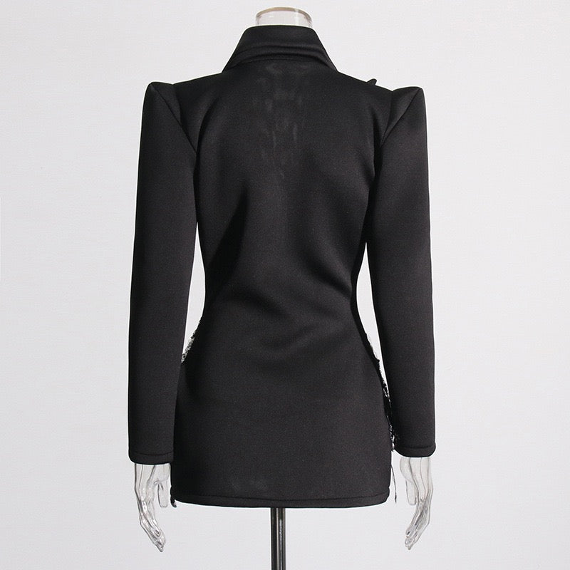 Sequin Embellished Suit Dress