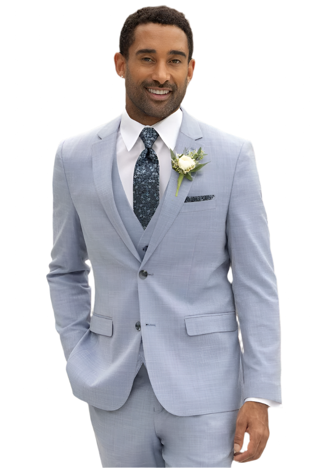 Oxford Blue Men's Stretch Wedding Suit