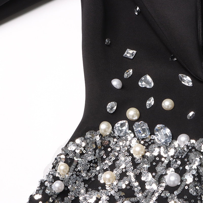 Sequin Embellished Suit Dress