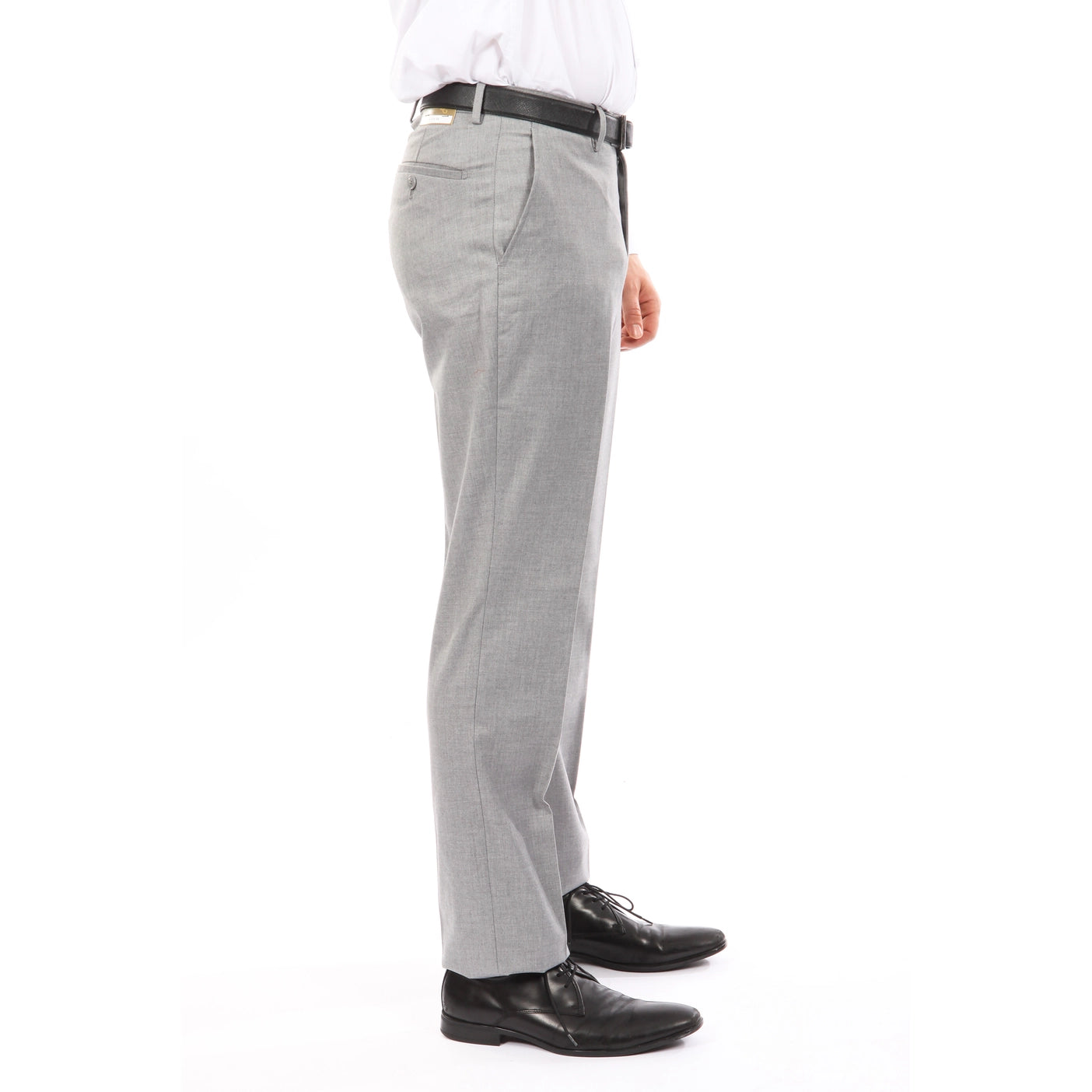 Light Gray Dress Pants Slim Fit Hemmed Bottom - Suitable Collection