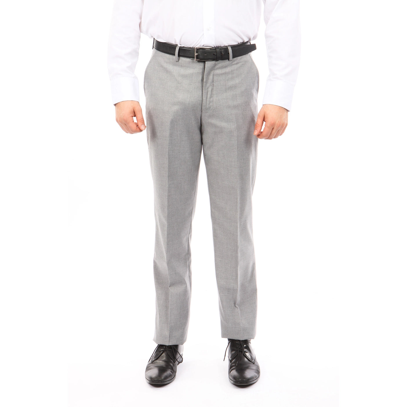 Light Gray Dress Pants Slim Fit Hemmed Bottom - Suitable Collection