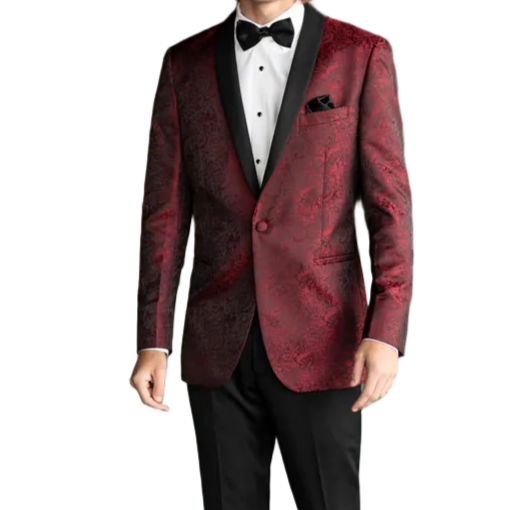 Red Paisley Tuxedo Rental.