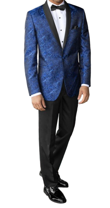Cobalt Blue Paisley Tuxedo Model