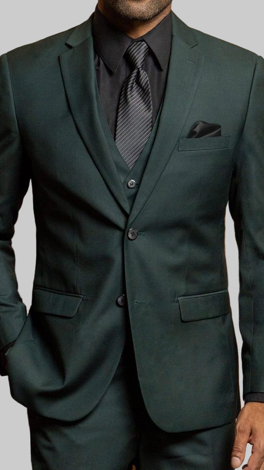 Dark Green Stretch Suit