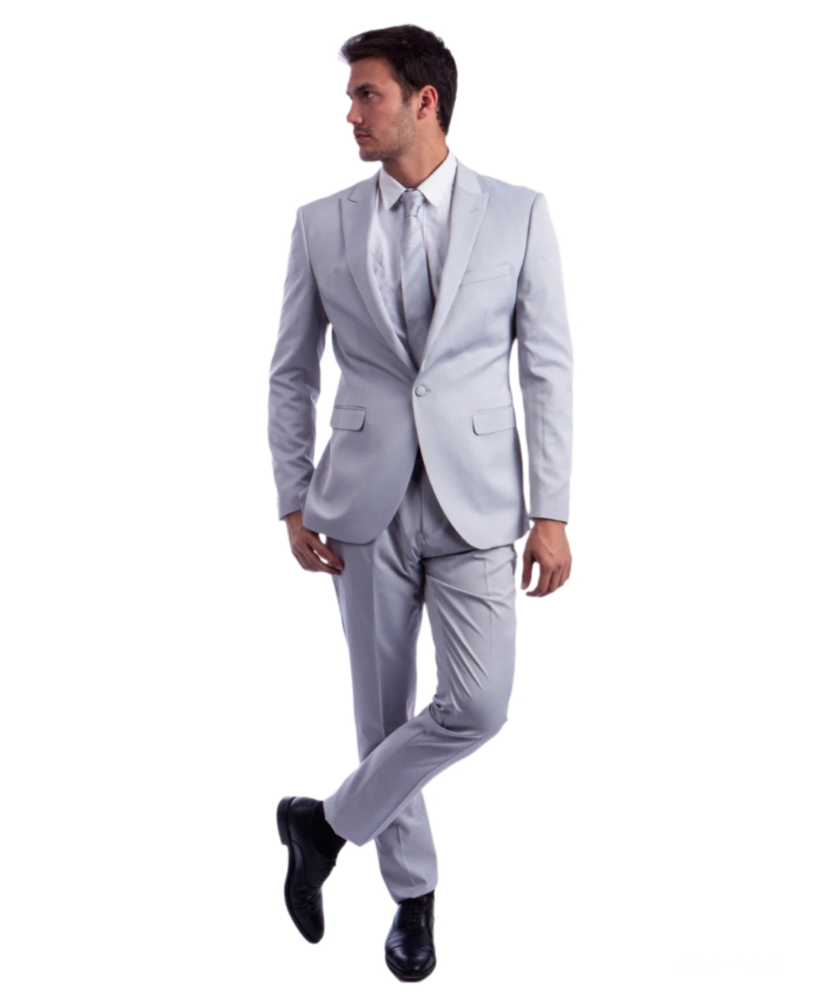 Light Grey 2 Piece Slim Suit.