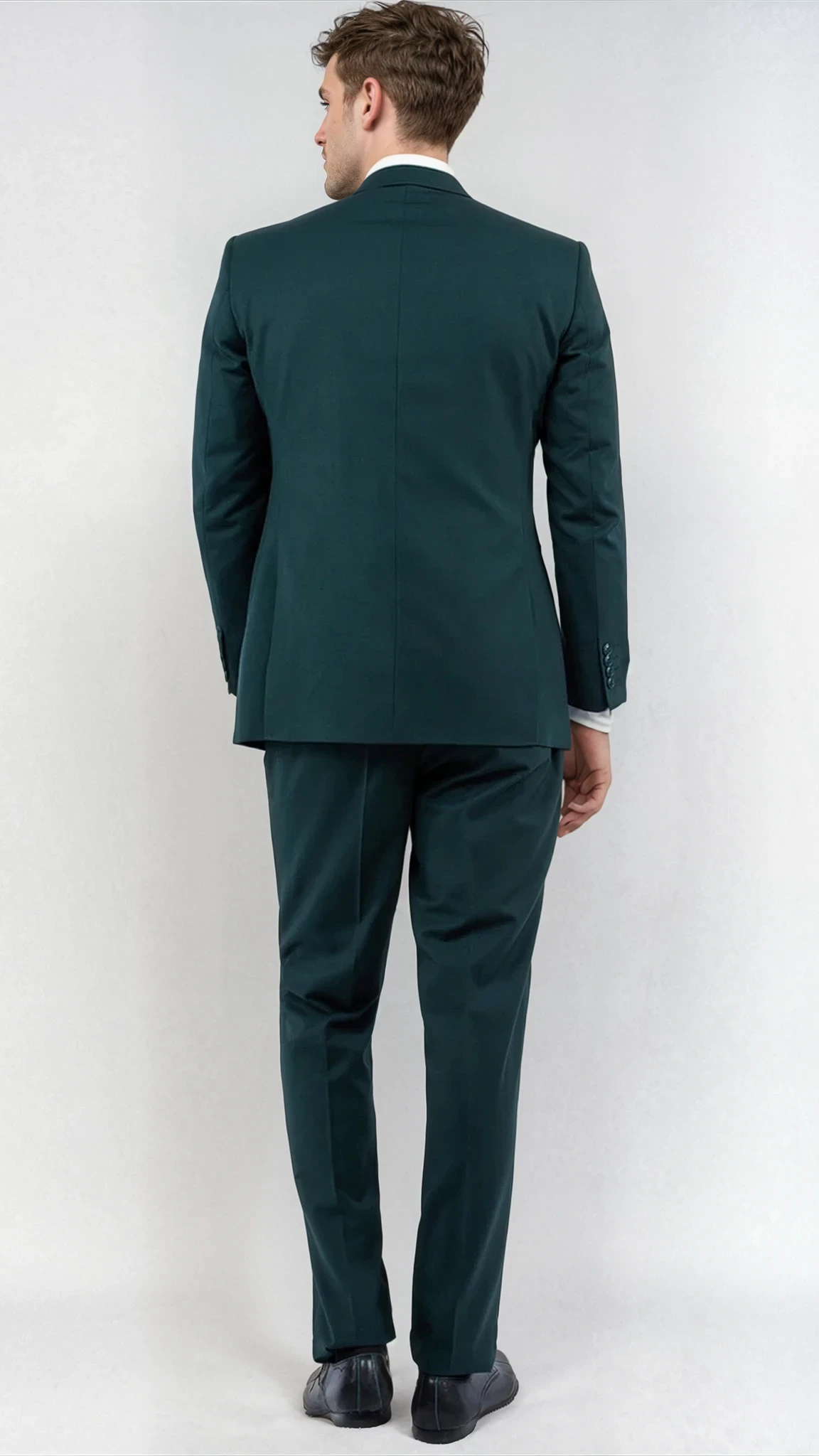 Wool Hunter Green 2 Piece Men's Suit.