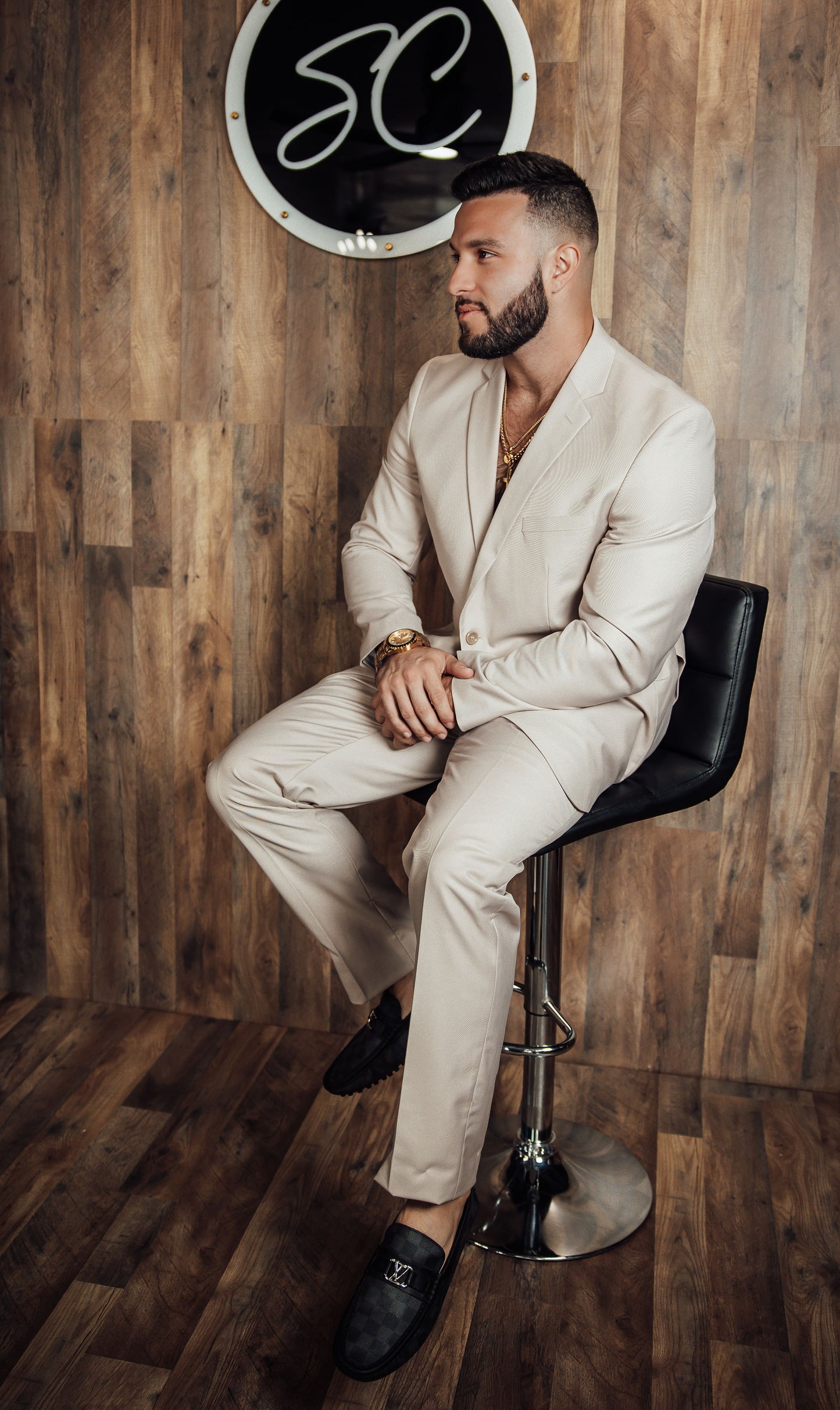 Mens Beige Suit