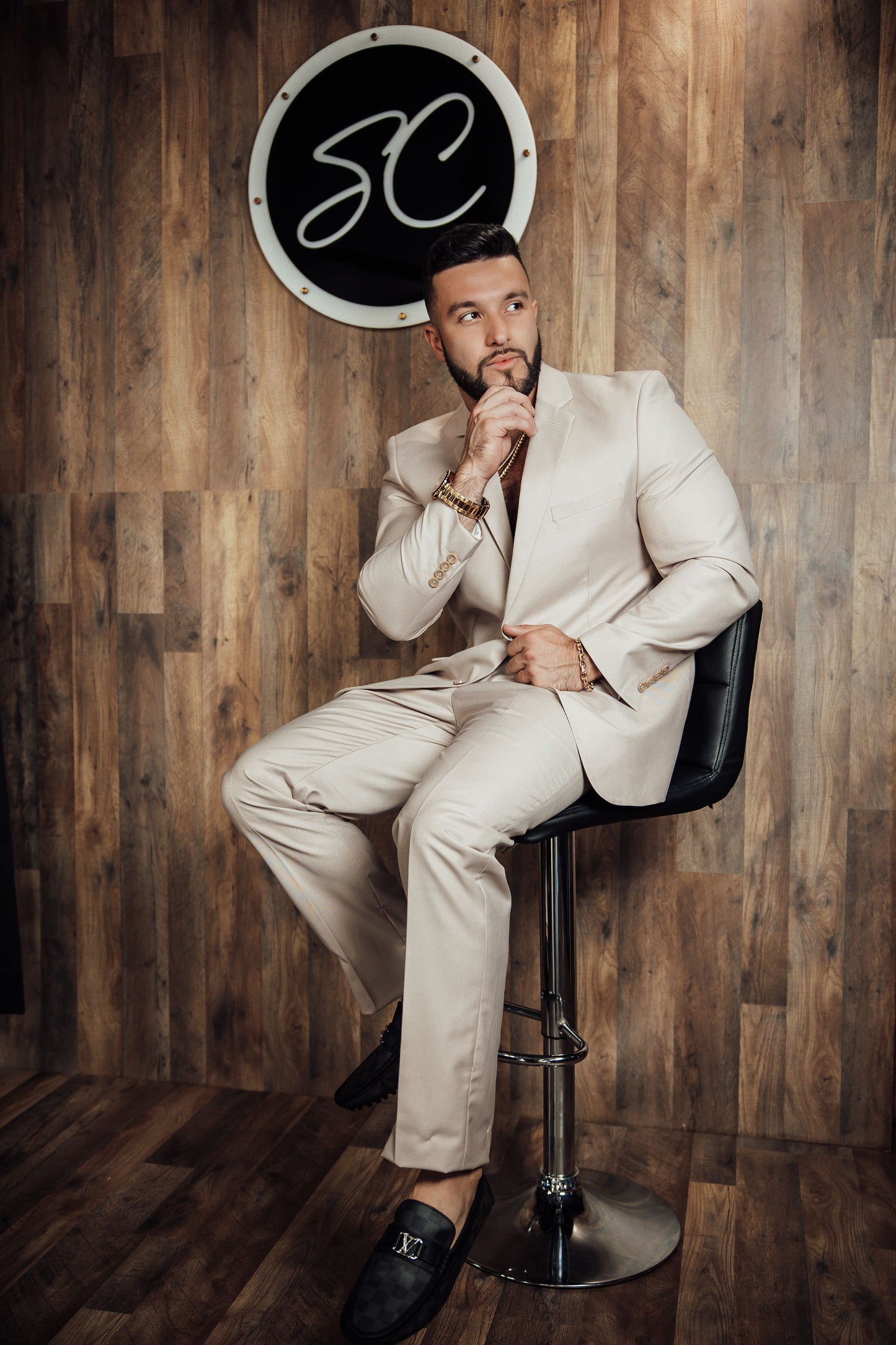 Mens Beige Suit 2