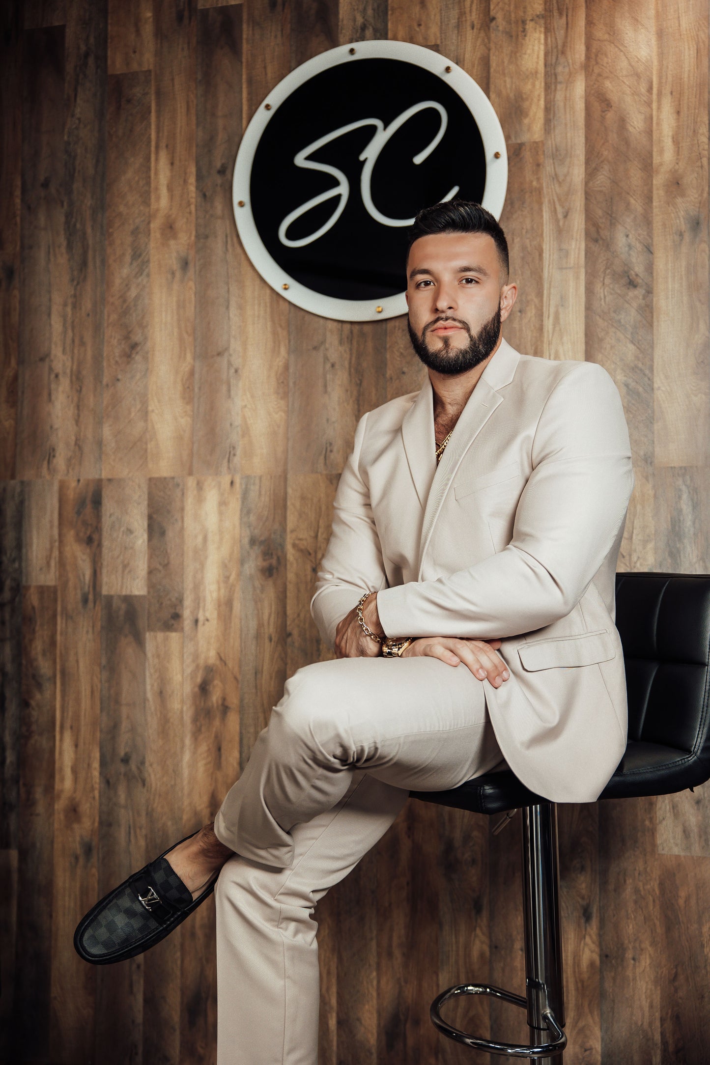 Mens Beige Suit 3