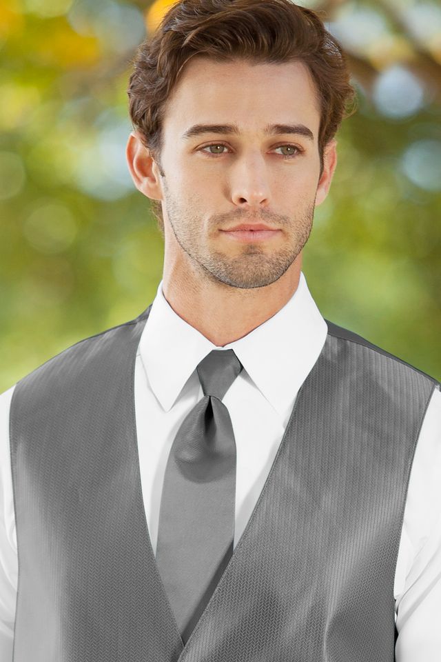 Solid Herringbone Neck Tie Rental