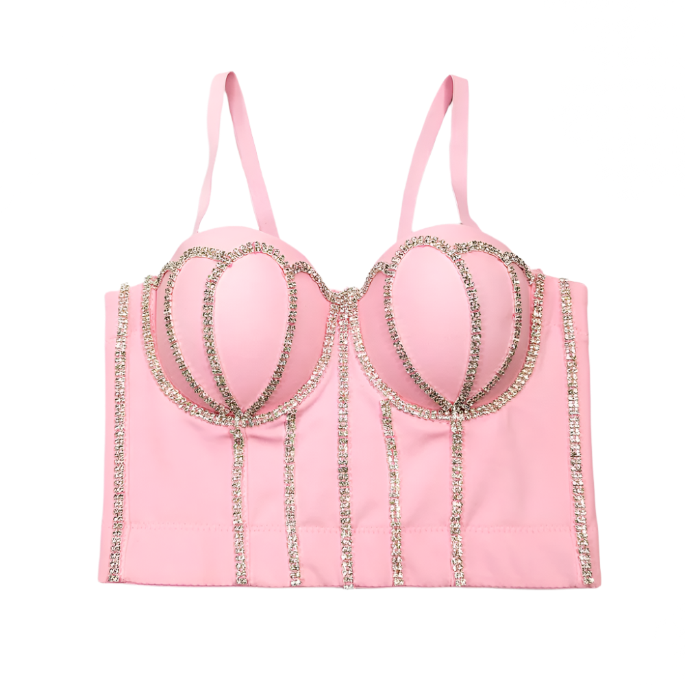 Rhinestone Corset Top Women.