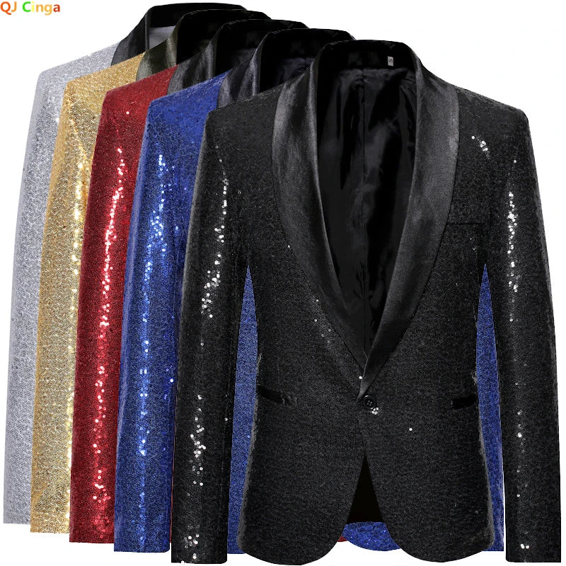 Black Sequin Tuxedo Jacket.