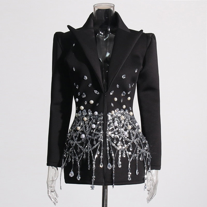 Sequin Embellished Suit Dress