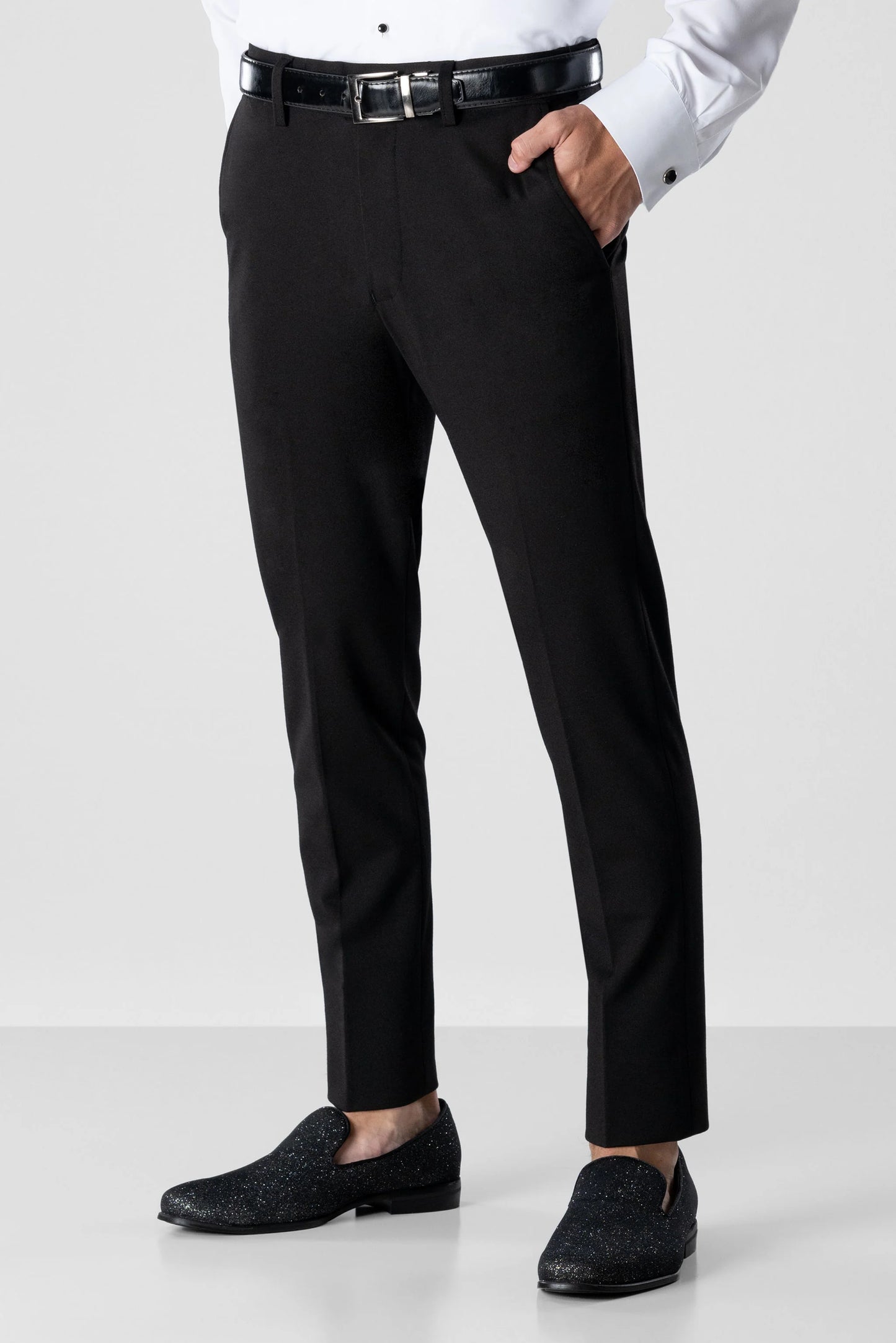 Black Euro Stretch Suit Pant