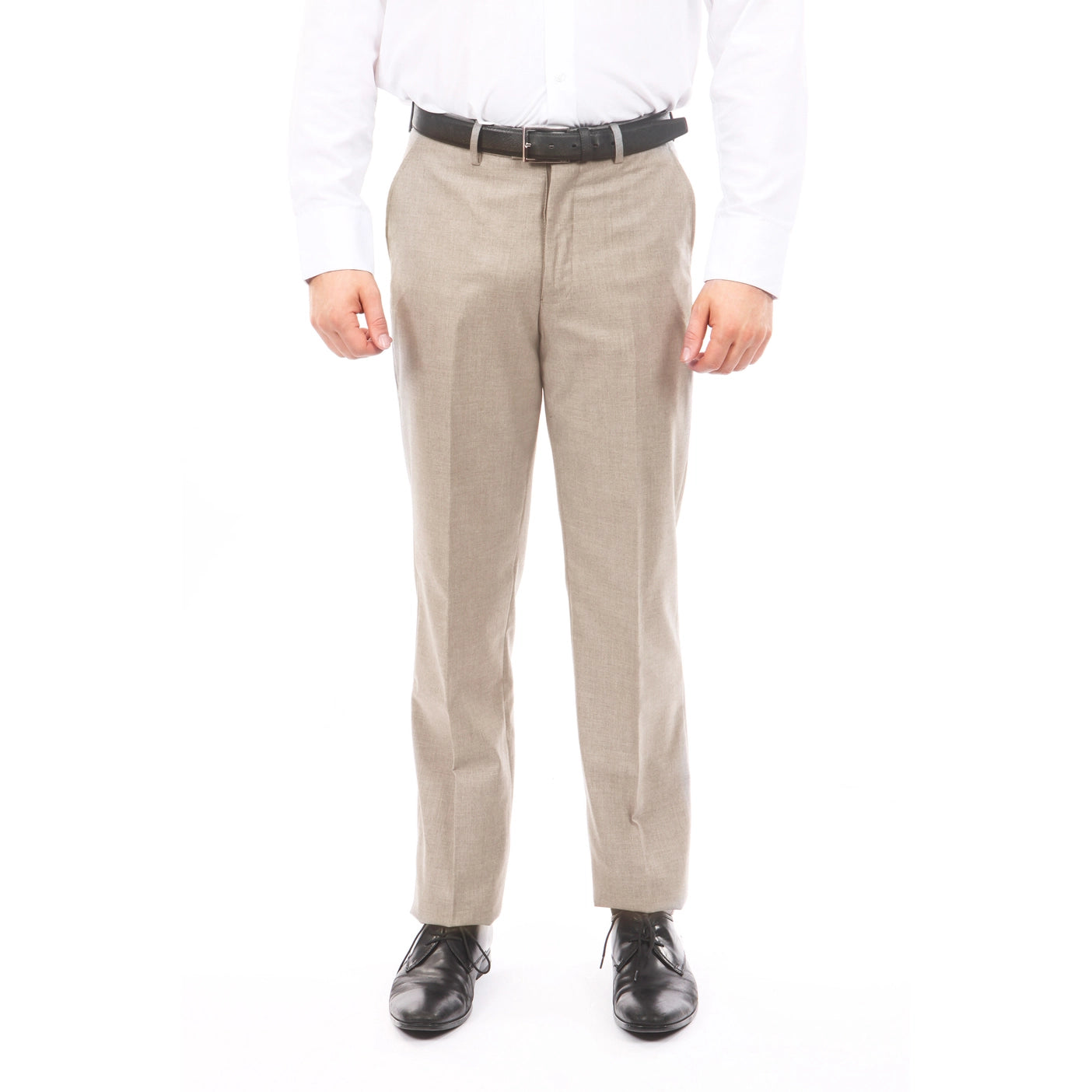Tan Dress Pants Slim Fit Hemmed Bottom - Suitable Collection