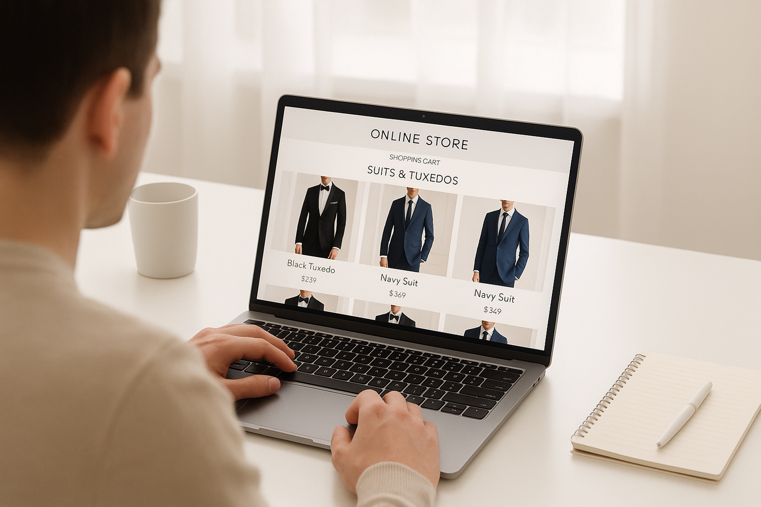 can you make the image on the computer suits and tuxedos and use a lighter color scheme