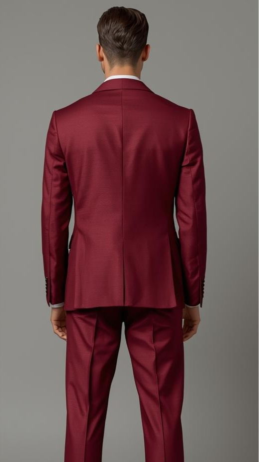 Signature Custom Brick Red Suit.