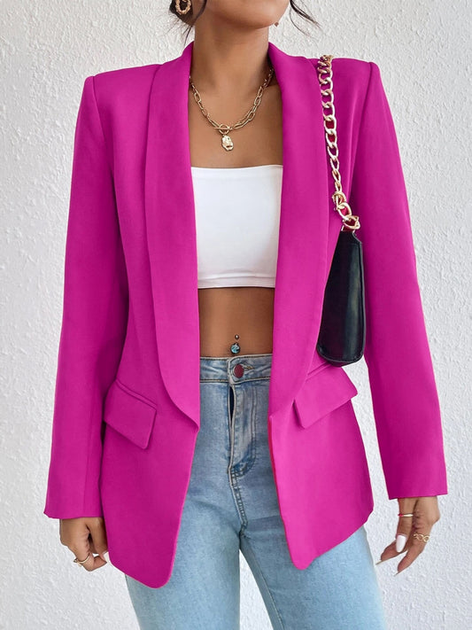 Shawl Collar Long Sleeve Blazer.