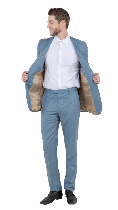 Smoke Blue 2 Piece Slim Suit.