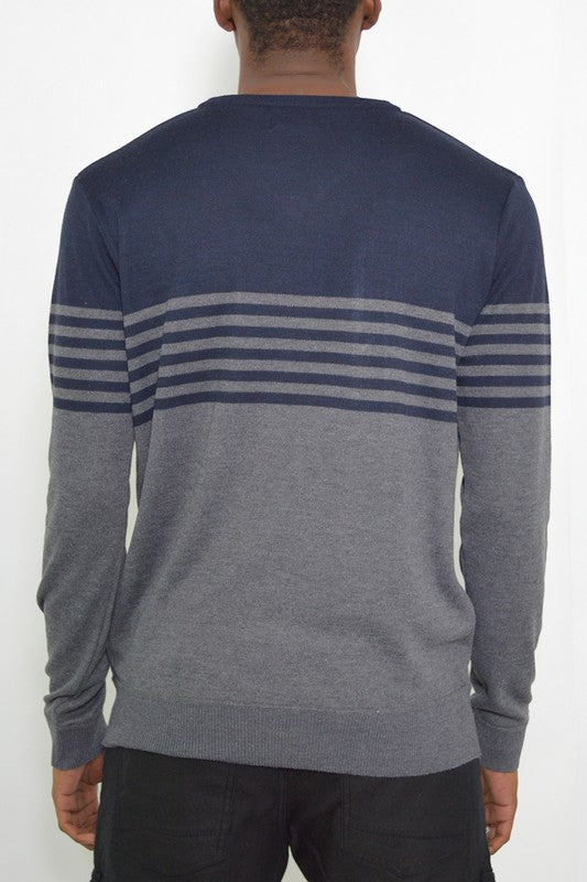 Mens Knit V-Neck Pullover Sweater