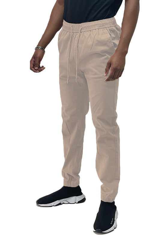 Mens Solid Stretch Cargo Jogger