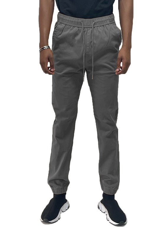 Mens Solid Stretch Cargo Jogger