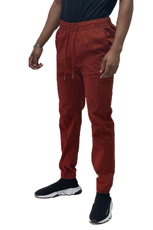 Mens Solid Stretch Cargo Jogger