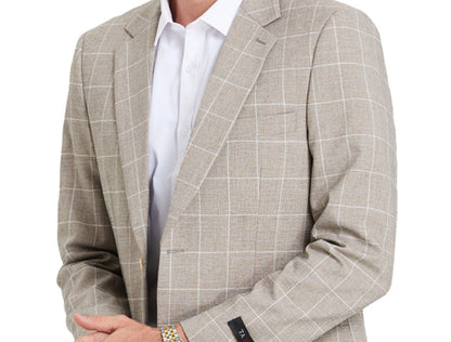 Beige Plaid Sport Coat - Suitable Collection