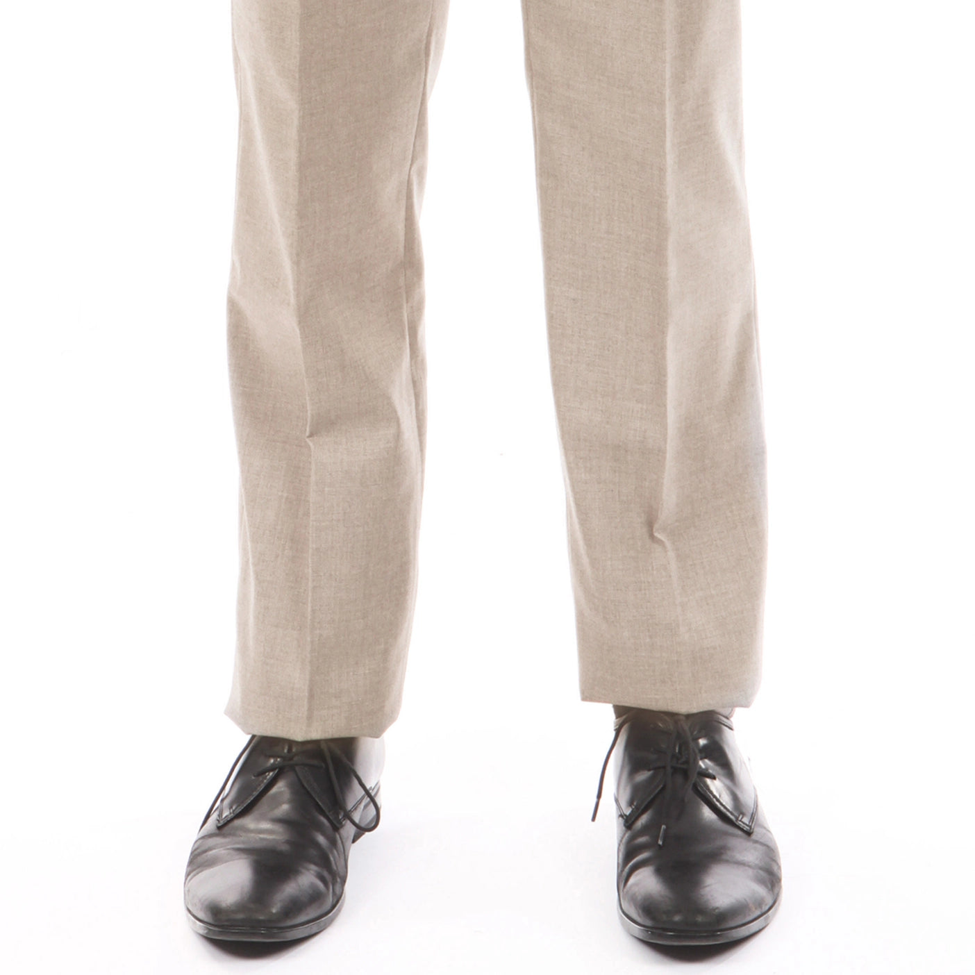 Tan Dress Pants Slim Fit Hemmed Bottom