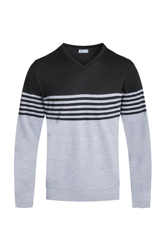 Mens Knit V-Neck Pullover Sweater