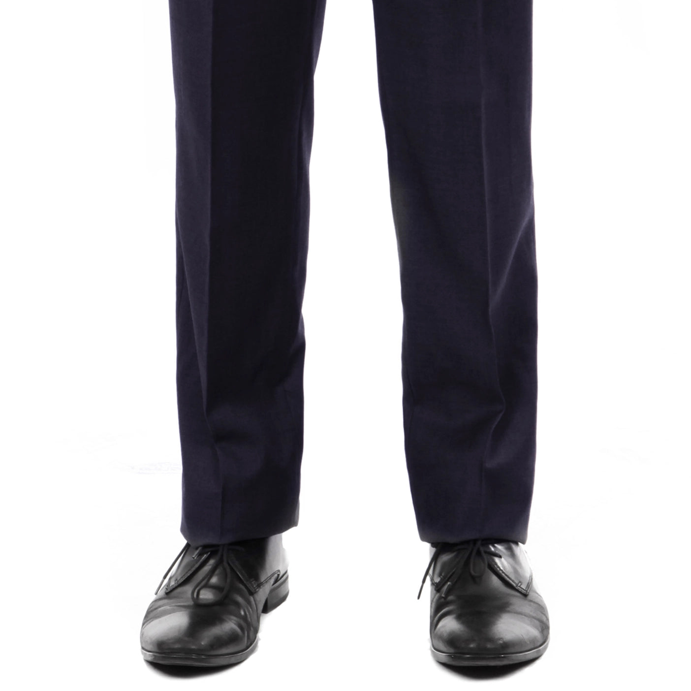 Navy Dress Pants Slim Fit Hemmed Bottom