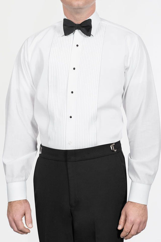 White Laydown Formal Tuxedo Shirt Rental