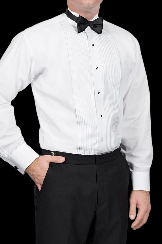 White Wing Collar Formal Tuxedo Shirt Rental