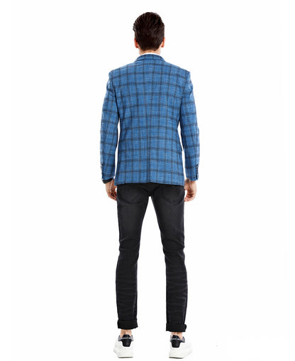 Teal Plaid Sport Coat.