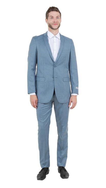 Smoke Blue 2 Piece Slim Suit.