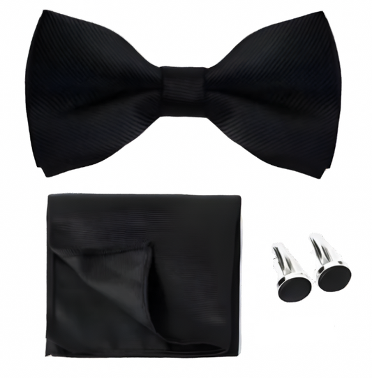 Black Bow tie Set