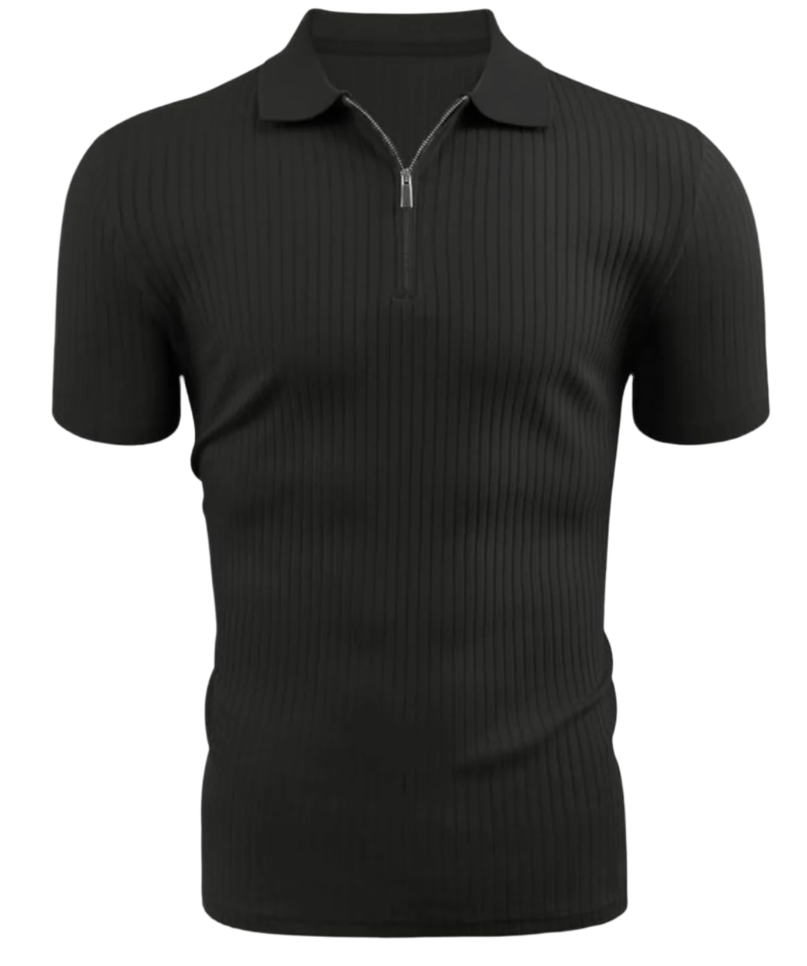 Black Zipper Polo 2