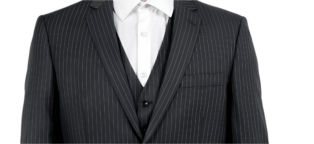 Black pin stripe suit 1