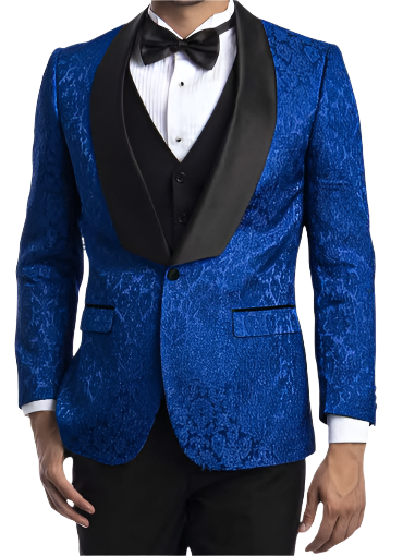 Blue Satin Tuxedo