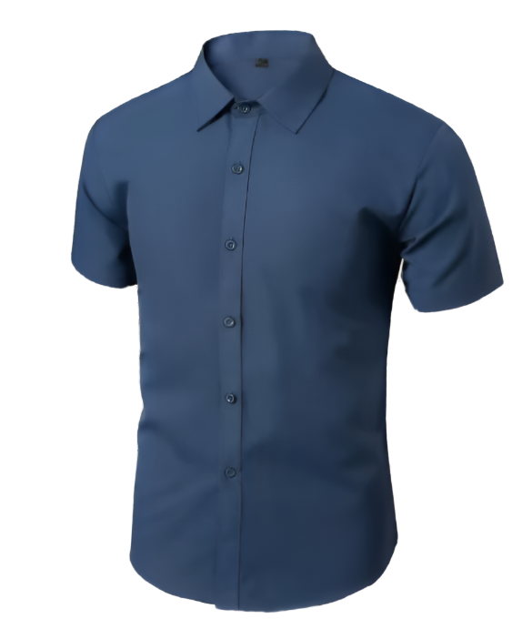 Blue Short Sleeve Dress Shirt