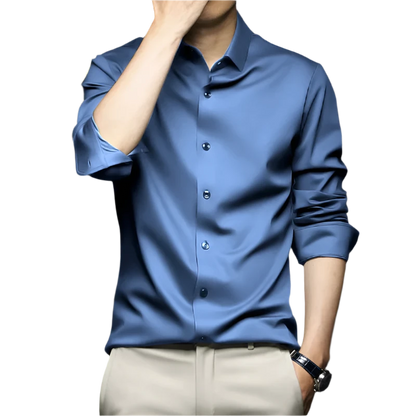 Blue Silk Dress Shirt Suitable Collection 2