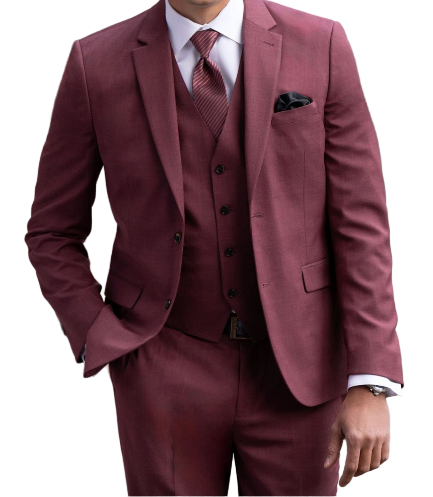 Brick Red Suit Rental.