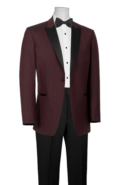 Burgrundy Peak Lapel Tuxedo Rental