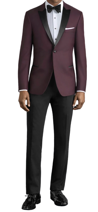 Burgrundy Peak Lapel Tuxedo Rental