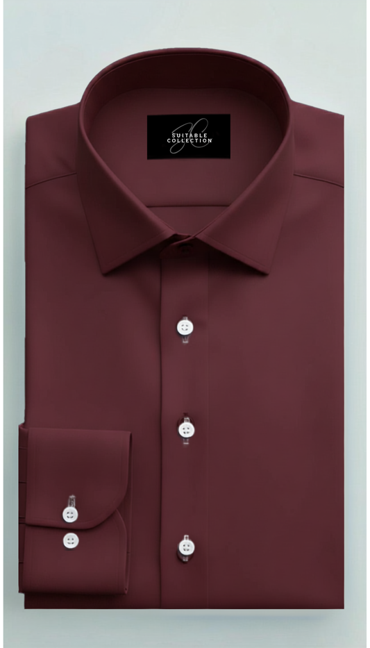 Burgundy Custom Dress Shirt