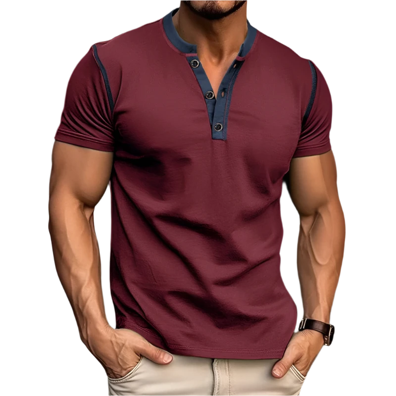 Burgundy Henley 1