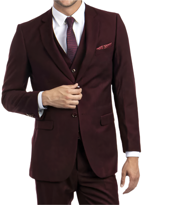 Burgundy Pin Stripe Suit